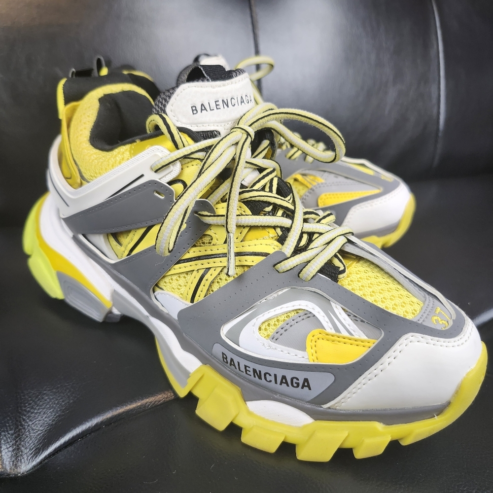 Balenciaga Track Yellow and Gray Sneakers